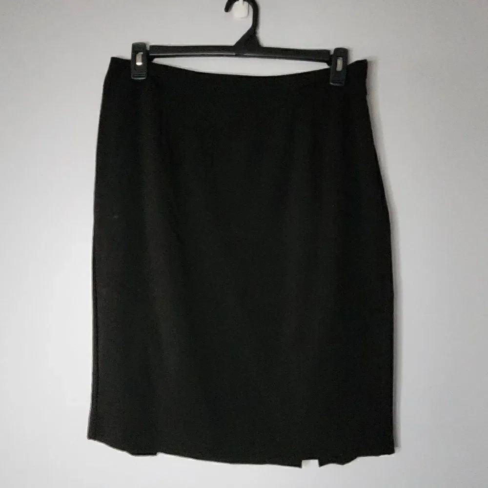 New York & Company Stretch Womens Straight Pencil Skirt Size 12 Black Back Zi